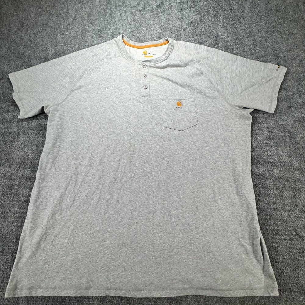 Carhartt Force Men's 3XL Gray Relaxed Fit Henley Pocket T-Shirt Short Sleeve
